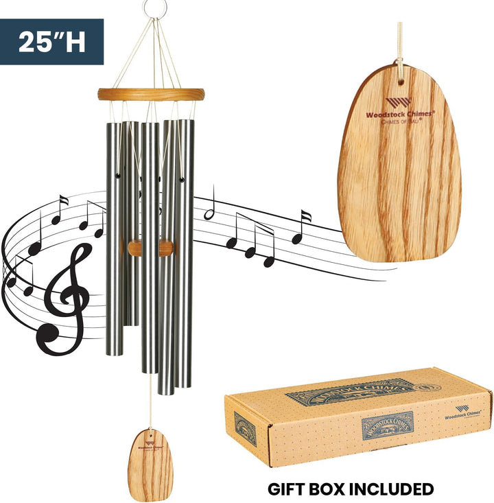 Woodstock Chimes BWS Windspiel Chimes of Bali, Silber, 63,5 cm