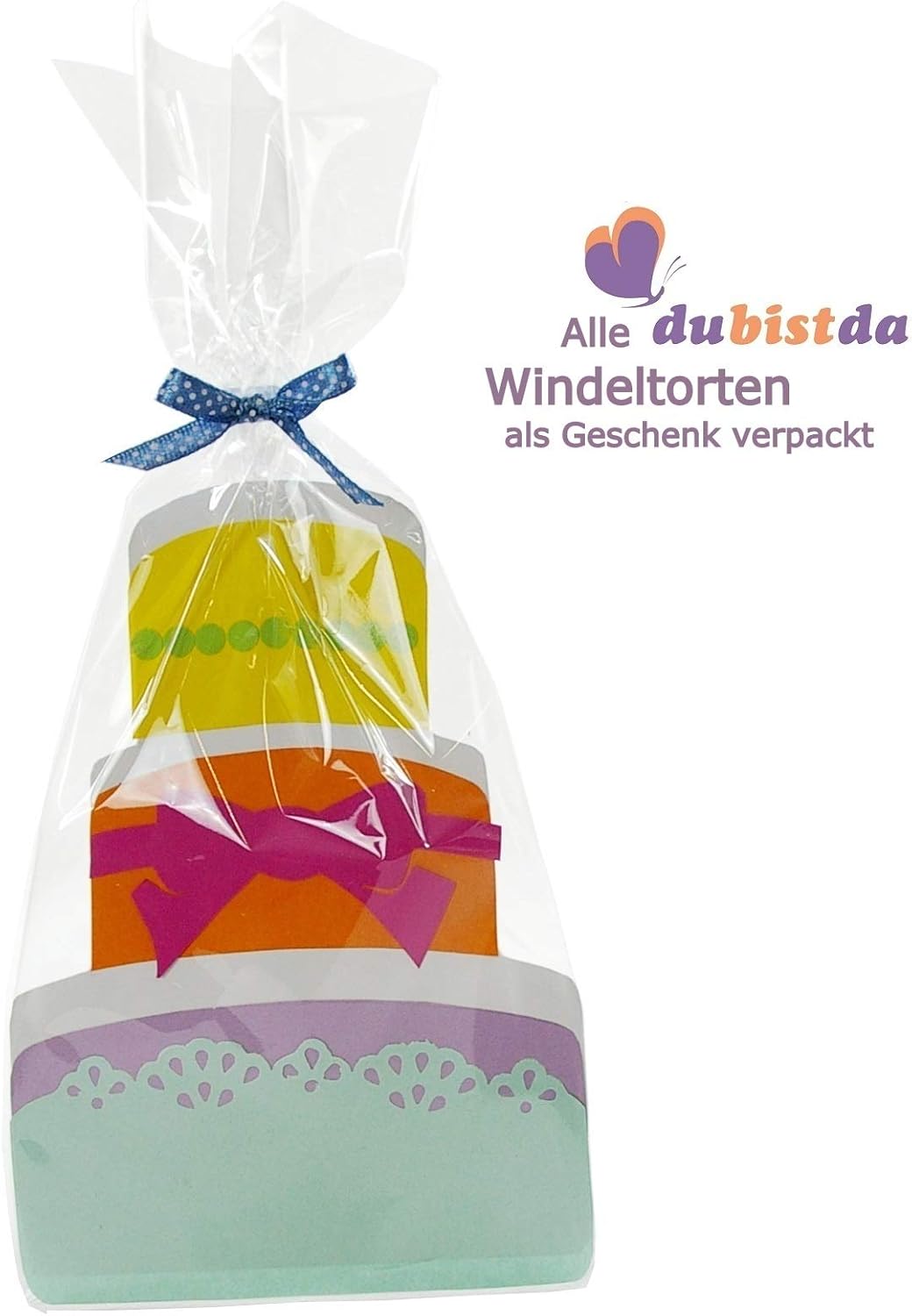dubistda© Windeltorte Windelmotorrad Jungen ROCKSTAR blau / 45-teilig - Windeltorte Motorrad - Gesch