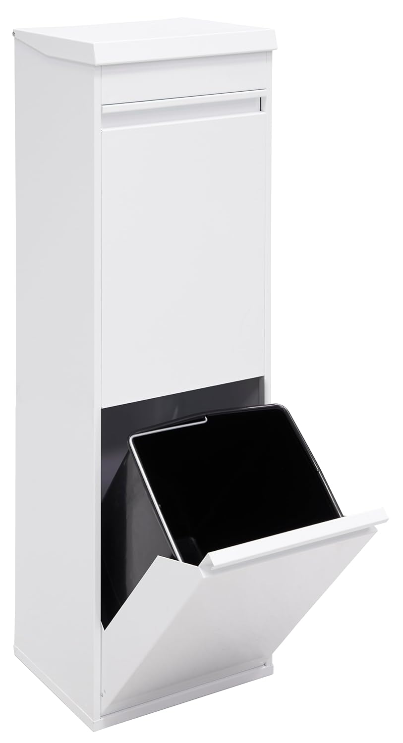 Arregui Top CR221-B Recycling Abfalleimer / Mülleimer aus Stahl mit Aufbewahrungsbox mit Deckel, Mül