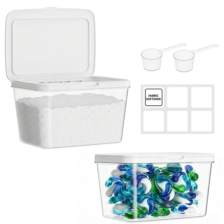 Vtopmart Waschmittel Aufbewahrungsbox mit Deckel für Wäsche Pods, 2 Stück, 2