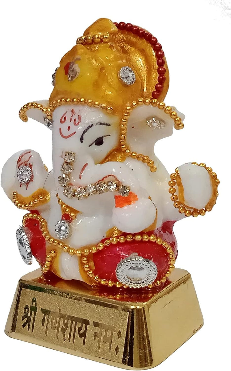 Purpledip Idol Pagdi Ganesha 12455 Statue mit Glitzersteinen