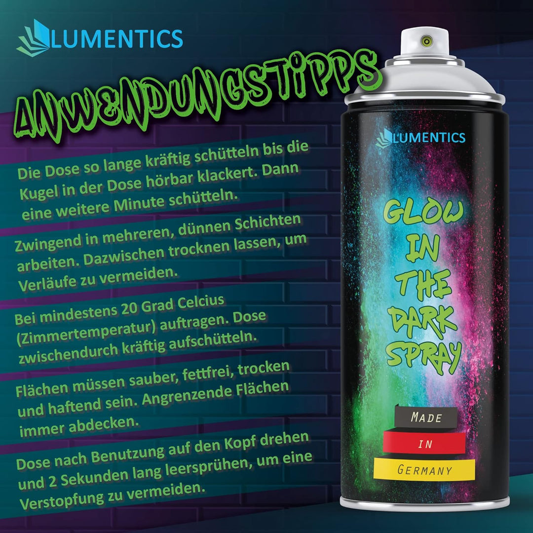 LUMENTICS Leuchtspray Terracotta - Sprayfarbe mit Nachleuchteffekt - Leuchtet im Dunkeln - Sprühfarb