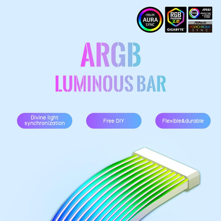 TZMRIT PC Kabel Rgb,ARGB PSU Kabelabdeckungs Kabelverlängerung, RGB Stromverlängerungskabelabdeckung