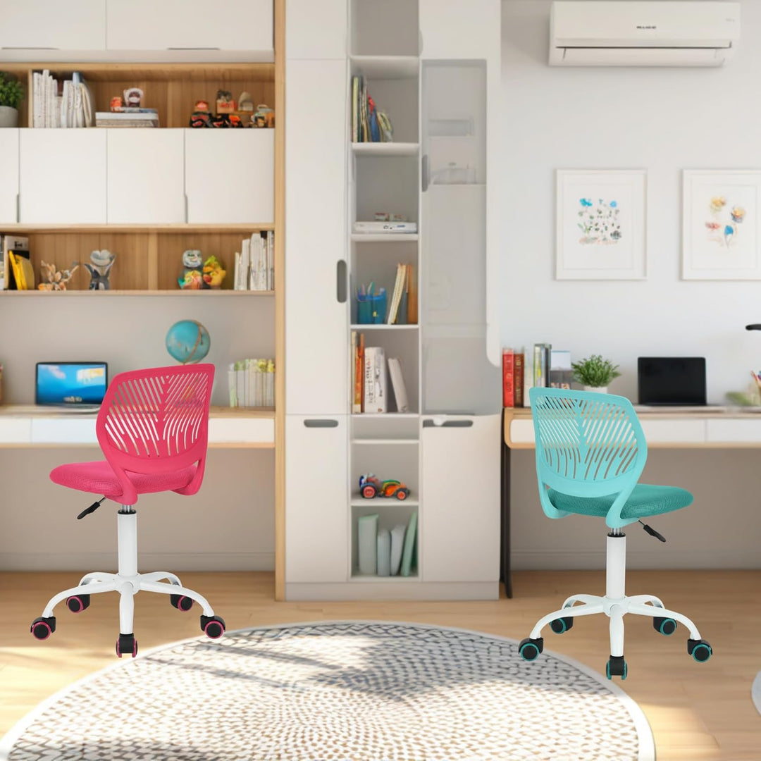 FurnitureR Gaming Stuhl für Kinder, ergonomischer Schreibtischstuhl ohne Armlehnen, moderner Bürostu