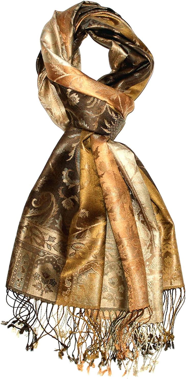 Lorenzo Cana Pashmina Damenschal Schaltuch jacquard gewebt aus 100% Seide 70 x 190 cm Paisleymuster