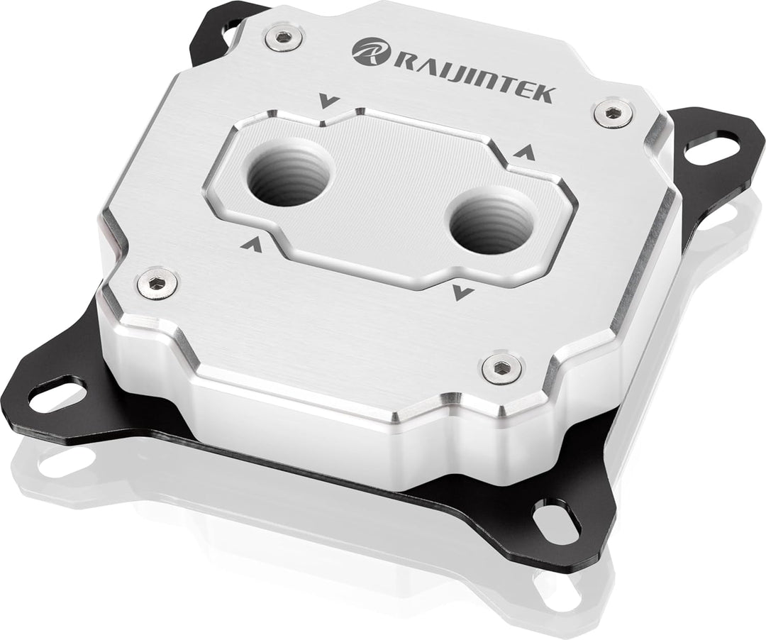 RAIJINTEK FORKIS ELITE WHITE CPU-Wasserkühler – Hochleistung, Vollkupfer vernickelt, 3D-Mikrofinnen,