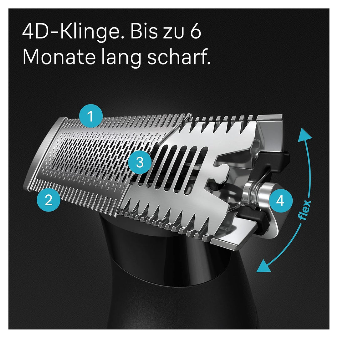 Braun Series X Barttrimmer/ Bodygroomer / Elektrorasierer Herren / Haarschneidemaschine Profi, 6 Auf
