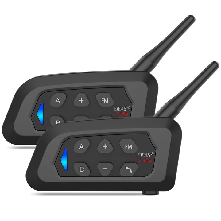EJEAS V4 Plus Motorrad Gegensprechanlage, Motorradhelm Bluetooth 5.1 Headset mit FM und CVC Rauschun