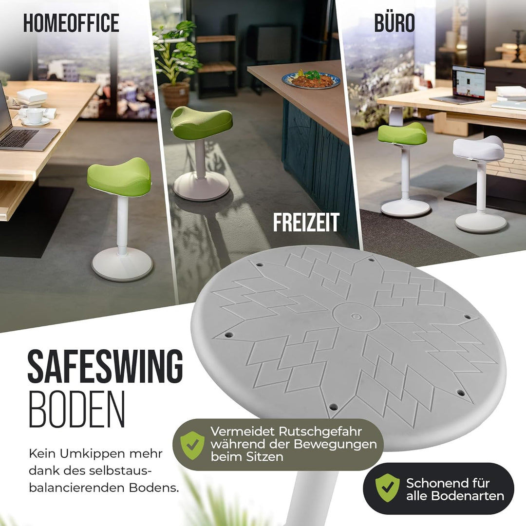 SH-01S Bürohocker Ergonomisch [IGR Zertifiziert] | Sitzhocker ergonomisch höhenverstellbar [47-65 cm