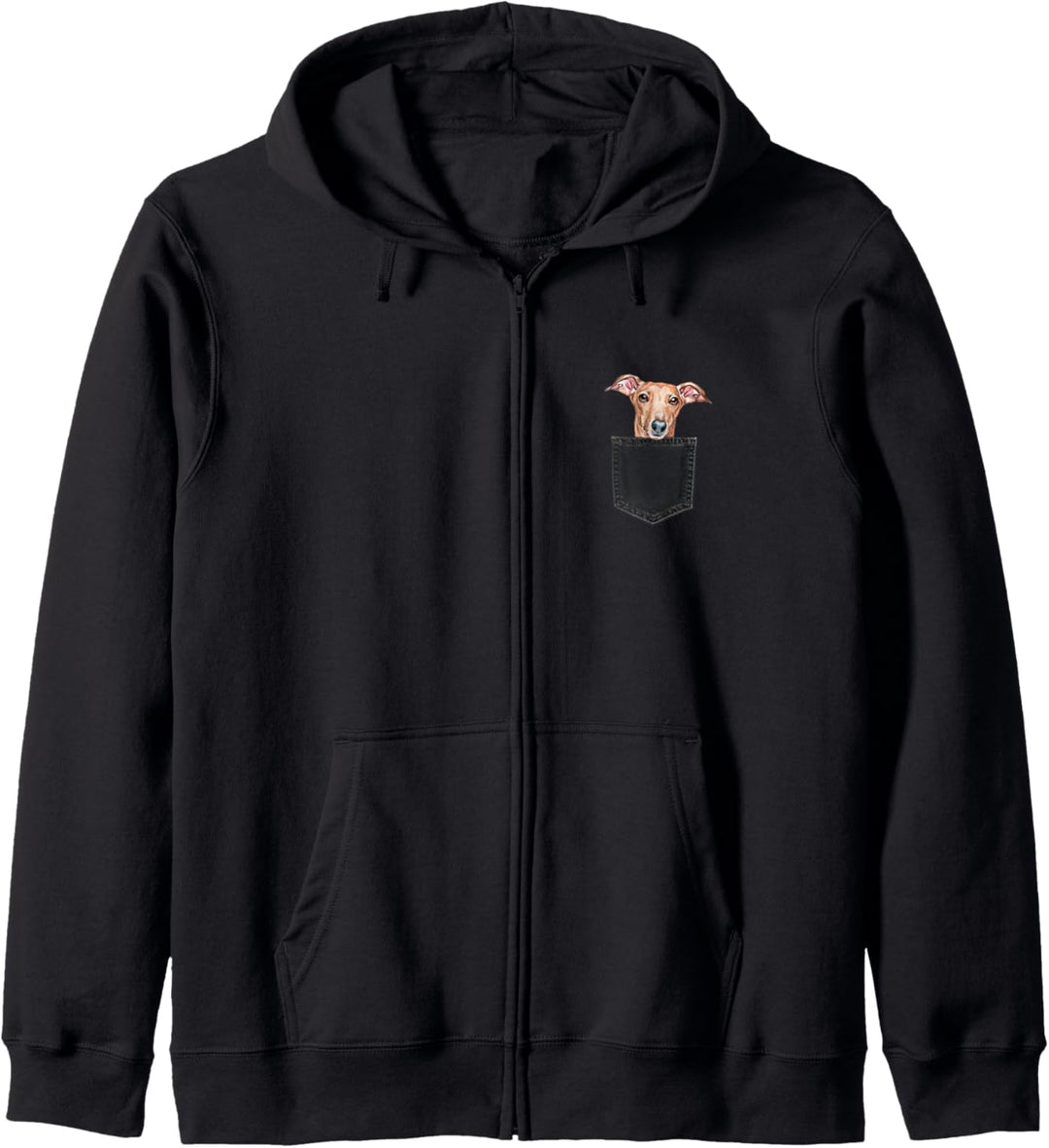 WINDHUND Hund in Brusttasche Dog In A Pocket Geschenk Kapuzenjacke