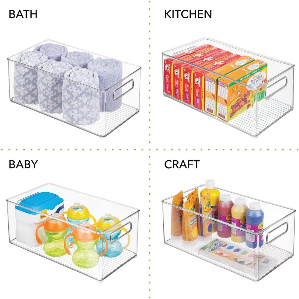 mDesign 2er-Set Aufbewahrungsbox für Bastelbedarf – toller Bastel Organizer mit Griffen – perfekte A