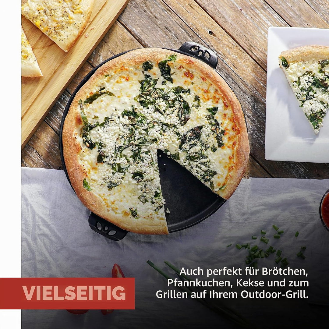 Camp Chef Pizzablech aus Gusseisen Schwarz