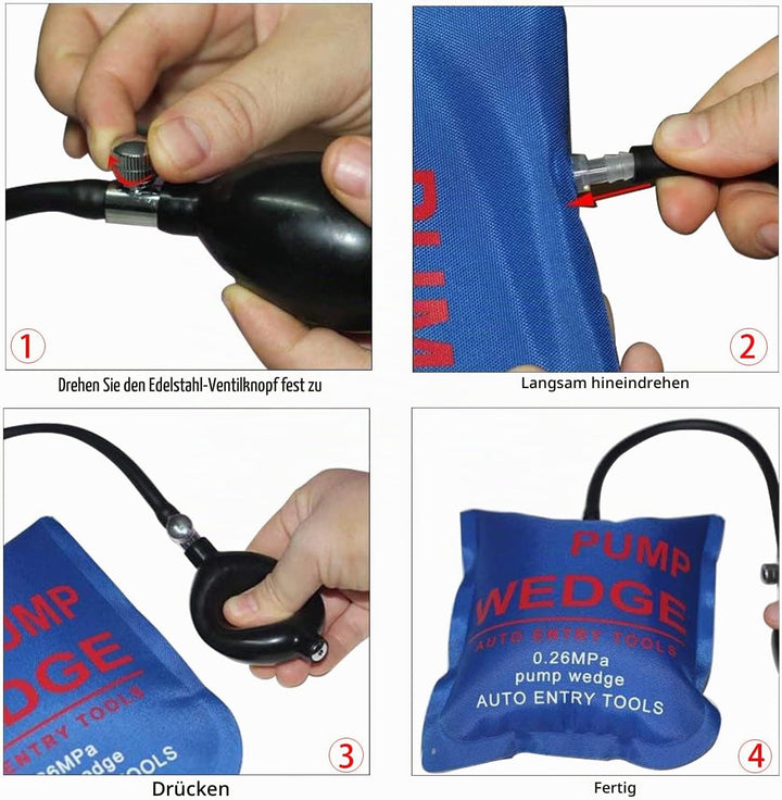 WANYI 6 Stück Pneumatikspanner Montagekissen Montagehilfe Fenster Quadratisch Air Wedge Pump Fenster