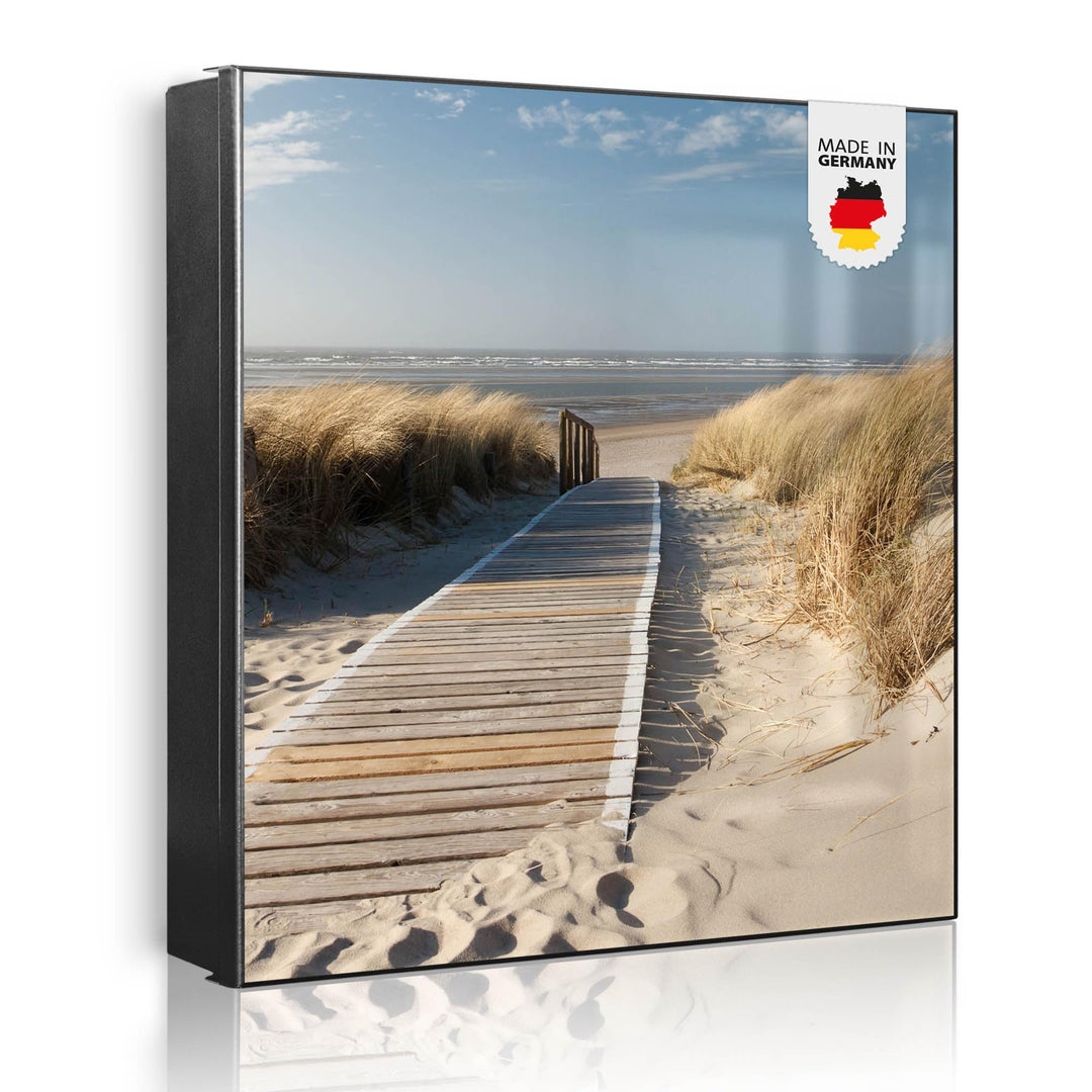 banjado Grosser Schlüsselkasten Glas - Schlüsselbox 30x30cm mit 50 Haken - Schlüsselkasten modern fü