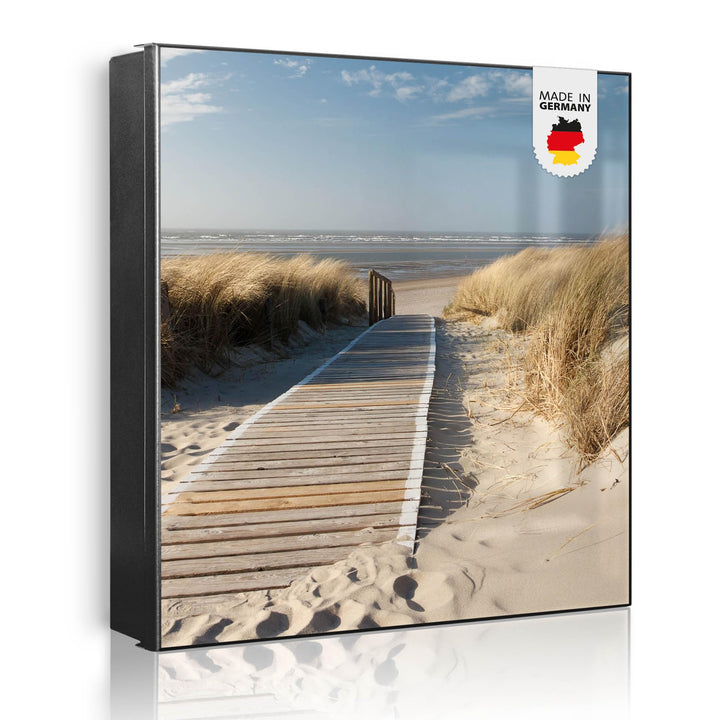 banjado Grosser Schlüsselkasten Glas - Schlüsselbox 30x30cm mit 50 Haken - Schlüsselkasten modern fü
