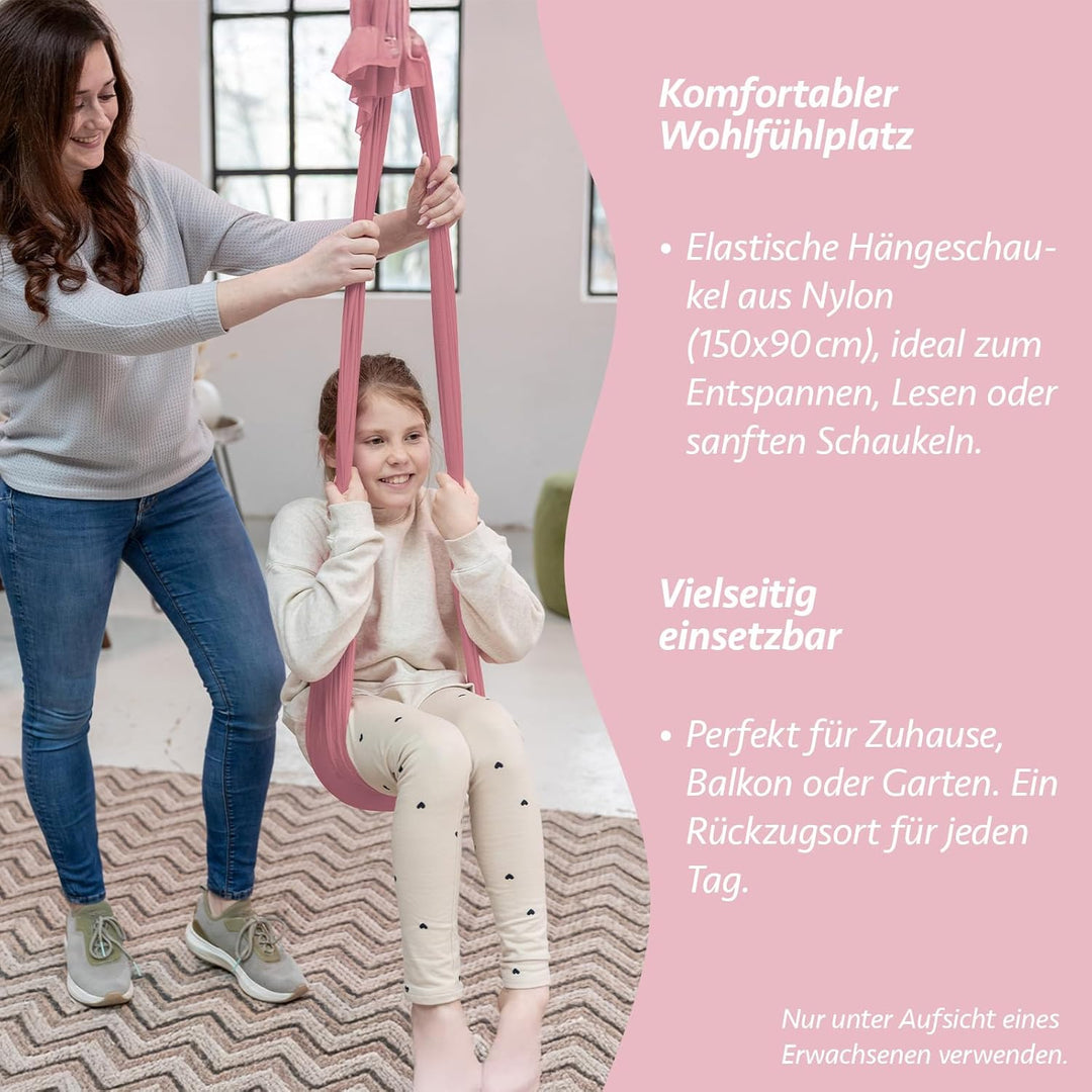 Hängeschaukel aus Nylon – 150x90cm – gemütliche Schaukel für Zuhause & Garten – bis 100kg – inkl. Mo