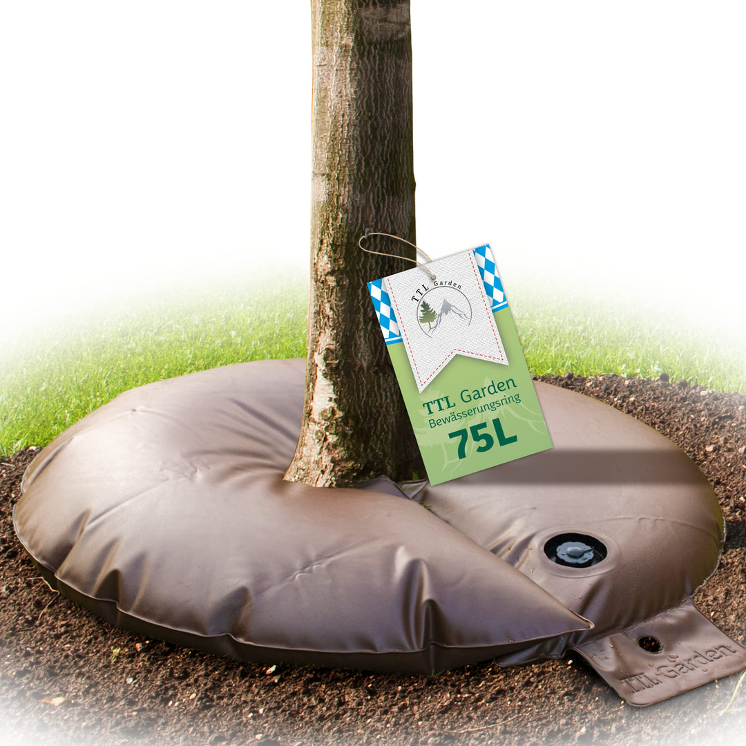 TTL GARDEN Bewässerungsring 75L - Baumring Baumbeutel 75 Liter zur Tröpfchenbewässerung für Sträuche