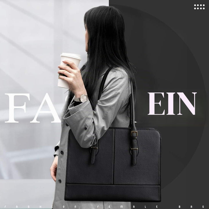 Lubardy Handtasche Damen Shopper Damen Gross Wasserdicht 15.6 Zoll Leder Laptop Tasche für Büro Arbe