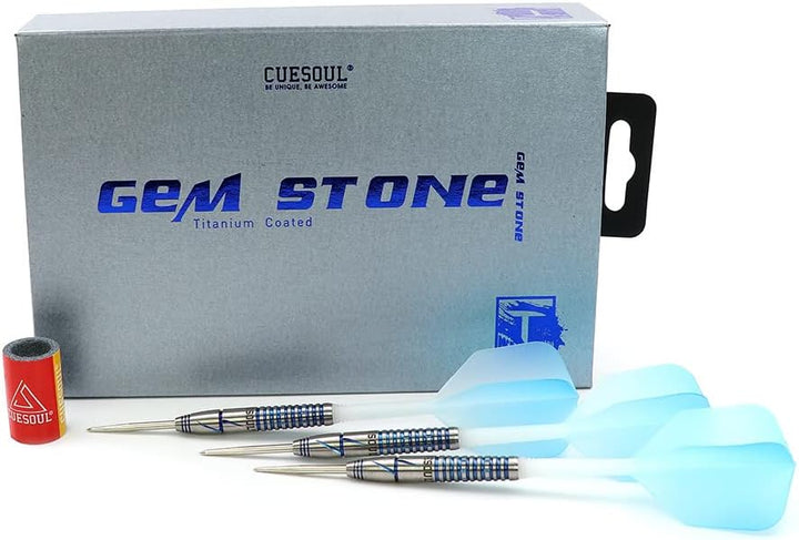 CUESOUL PINK/BLAU/GRÜN GEM Stone 21g/22g Stahlspitze 90% Tungsten Dart Set mit Uniformity Titanium C