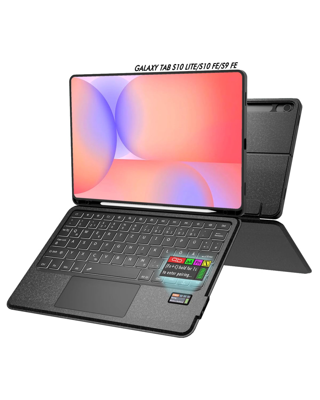Doohoeek Tastatur Hülle mit LCD-Display für Samsung Galaxy Tab S10 Lite 10.9" 2025/S10 FE/S9 FE/S9 1