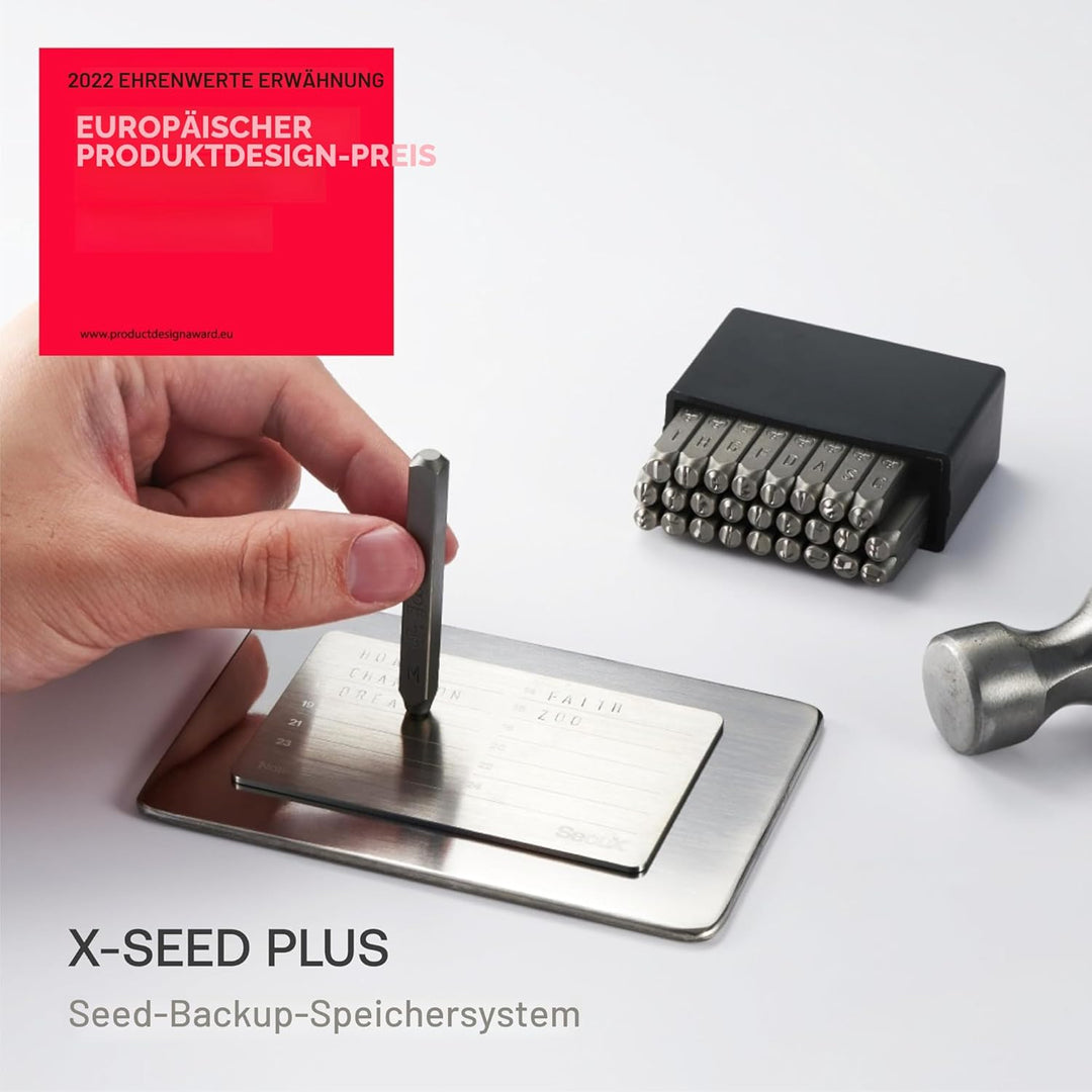 SecuX – XSEED Plus - Sichere Bitcoin Wallet Crypto Seed Storage Steel Plates (Steel Punch Set enthal