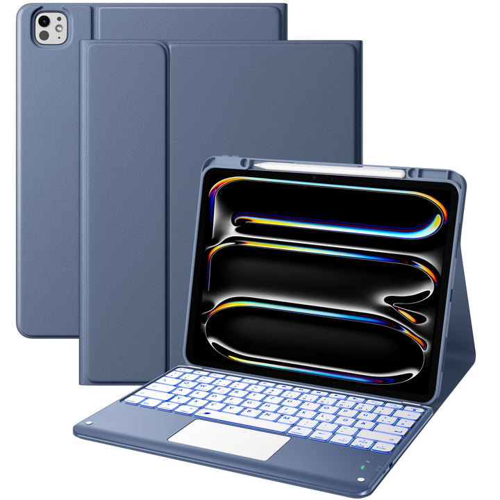 Vobafe Hülle mit Tastatur für iPad Pro 13 Zoll M5/M4 (2025/2024), Multi-Touch Trackpad Hochwertige P