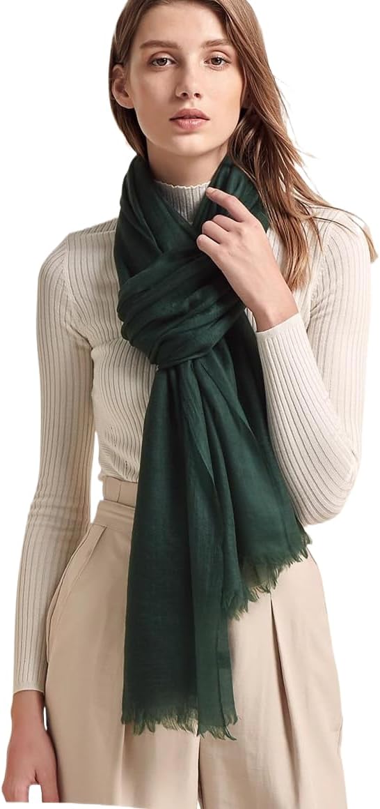 Prettystern Damen 100% Kaschmir feder-leicht Ring Pashmina Schal Abendkleid Stola aus hauch-dünn 200