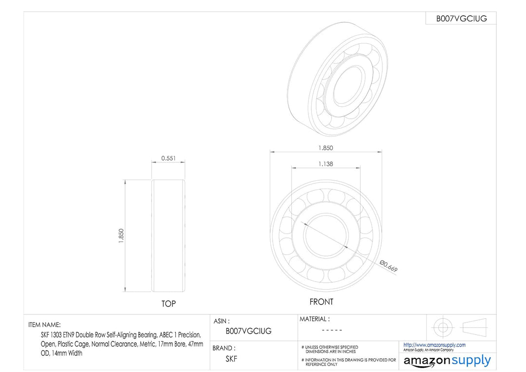SKF Pendelkugellager 1303 ETN9