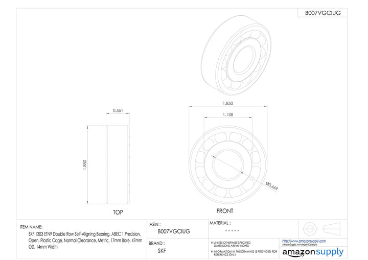 SKF Pendelkugellager 1303 ETN9