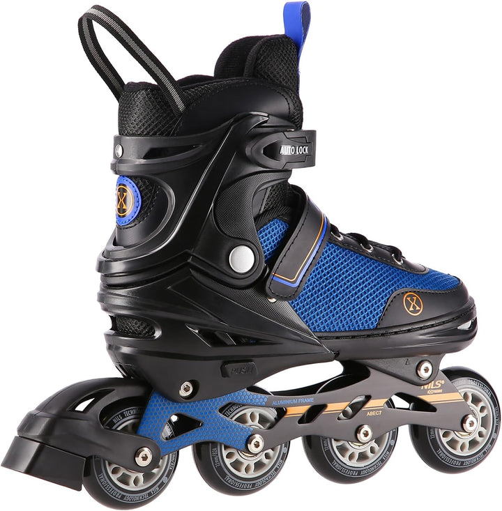 Nils Extreme 2-in-1 Eishockeyschlittschuhe, Farbe: Schwarz und Orange, Grösse: M (34-38)
