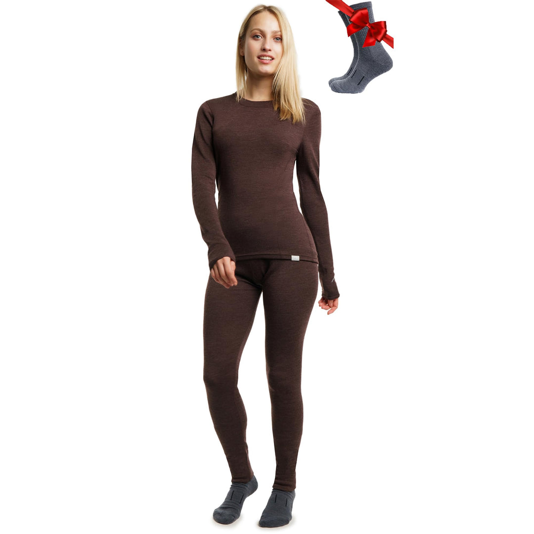 Merino.tech 100% Merino Unterwäsche Damen Set - Leicht, Mittelgewicht, Funktionsunterwäsche Merinowo