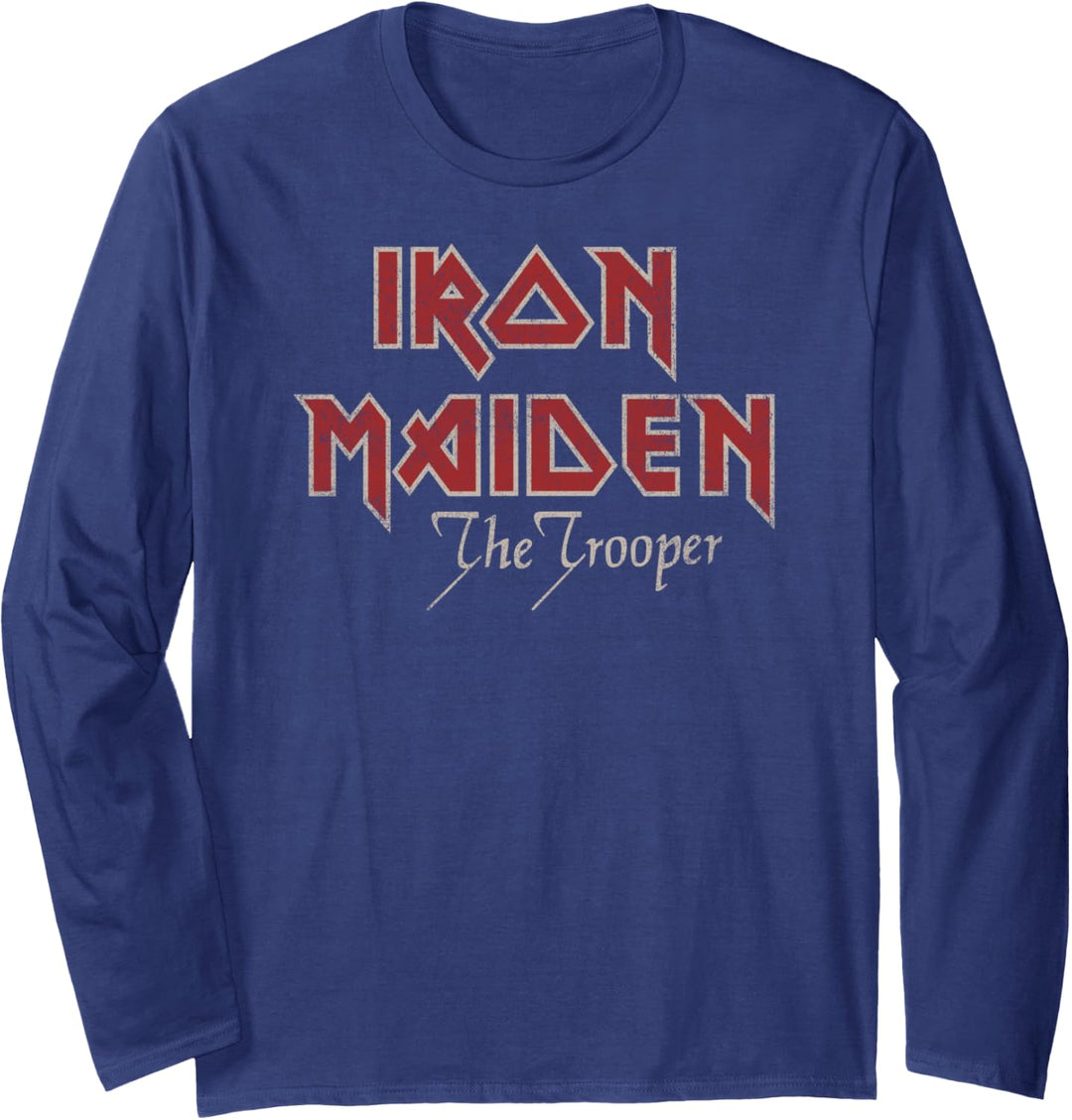Iron Maiden - Distressed Logo Stacked Langarmshirt