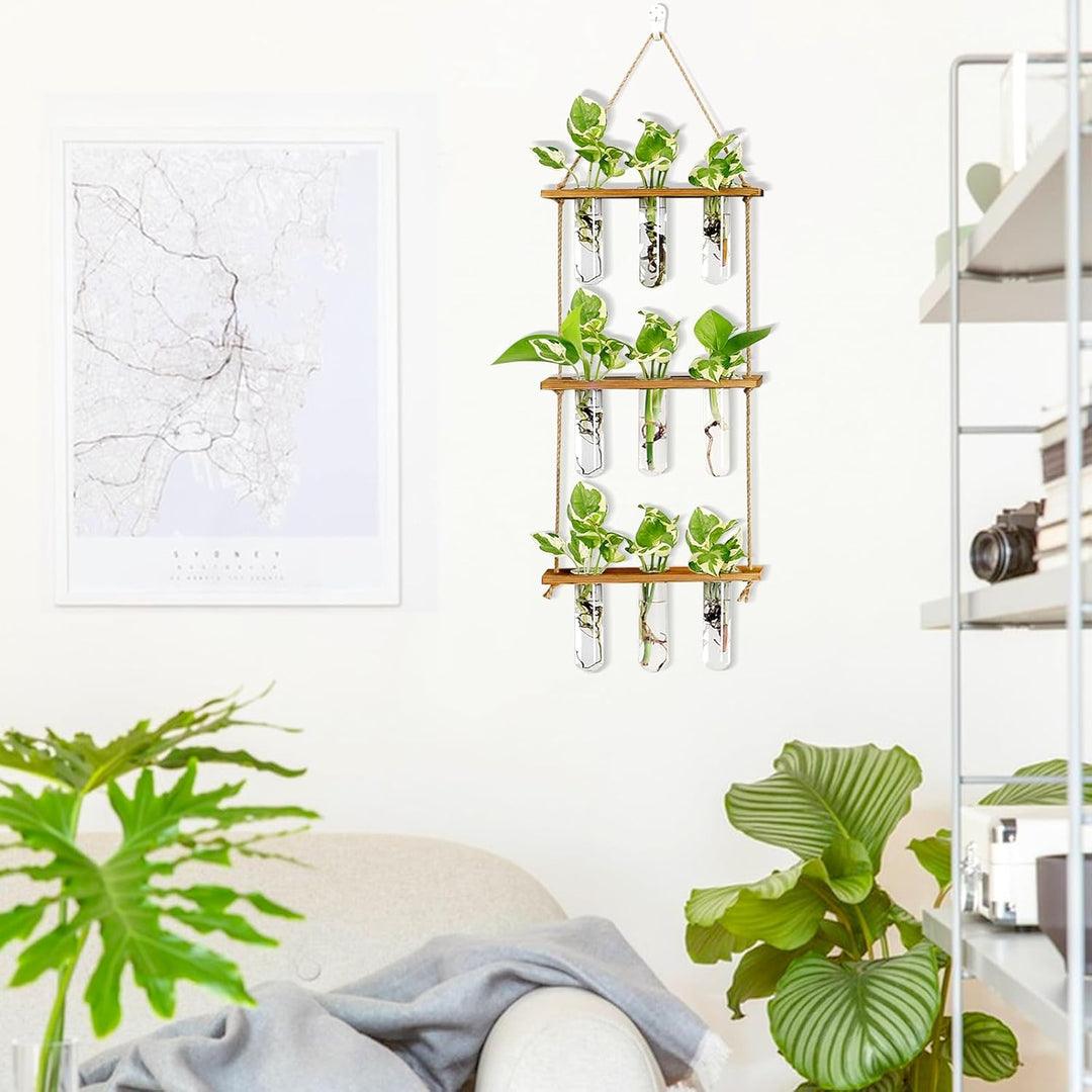 XXXFLOWER Reagenzgläser für Blumen,Kleine Vasen Set mit Ständer für Pflanzen,3X3 Propagation Station