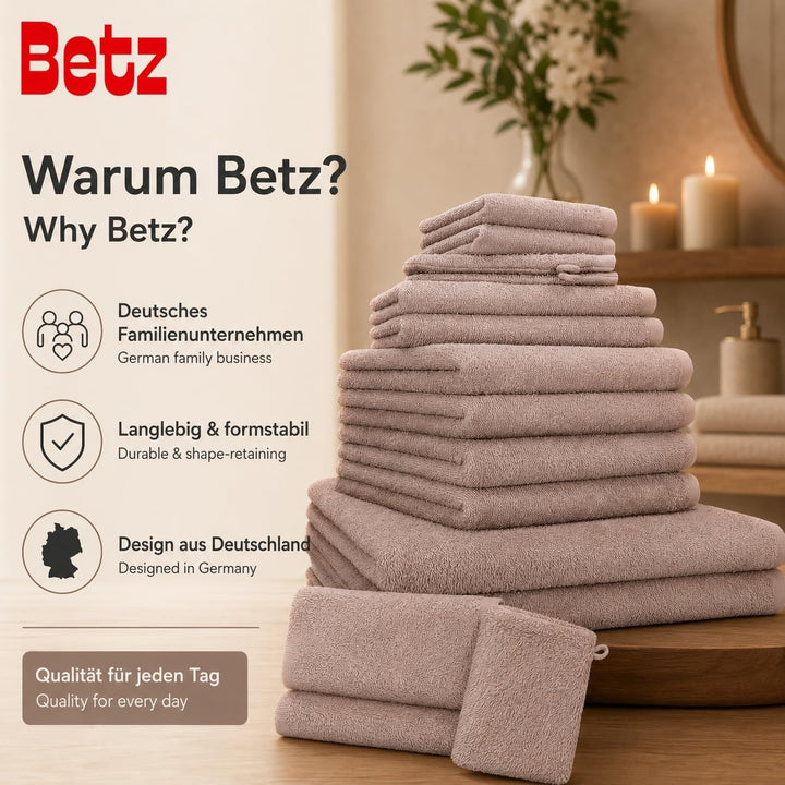 Betz 12 TLG. Handtuch Set Berlin 100% Baumwolle Liegetücher, Handtücher, Gästetücher, Seiftücher und