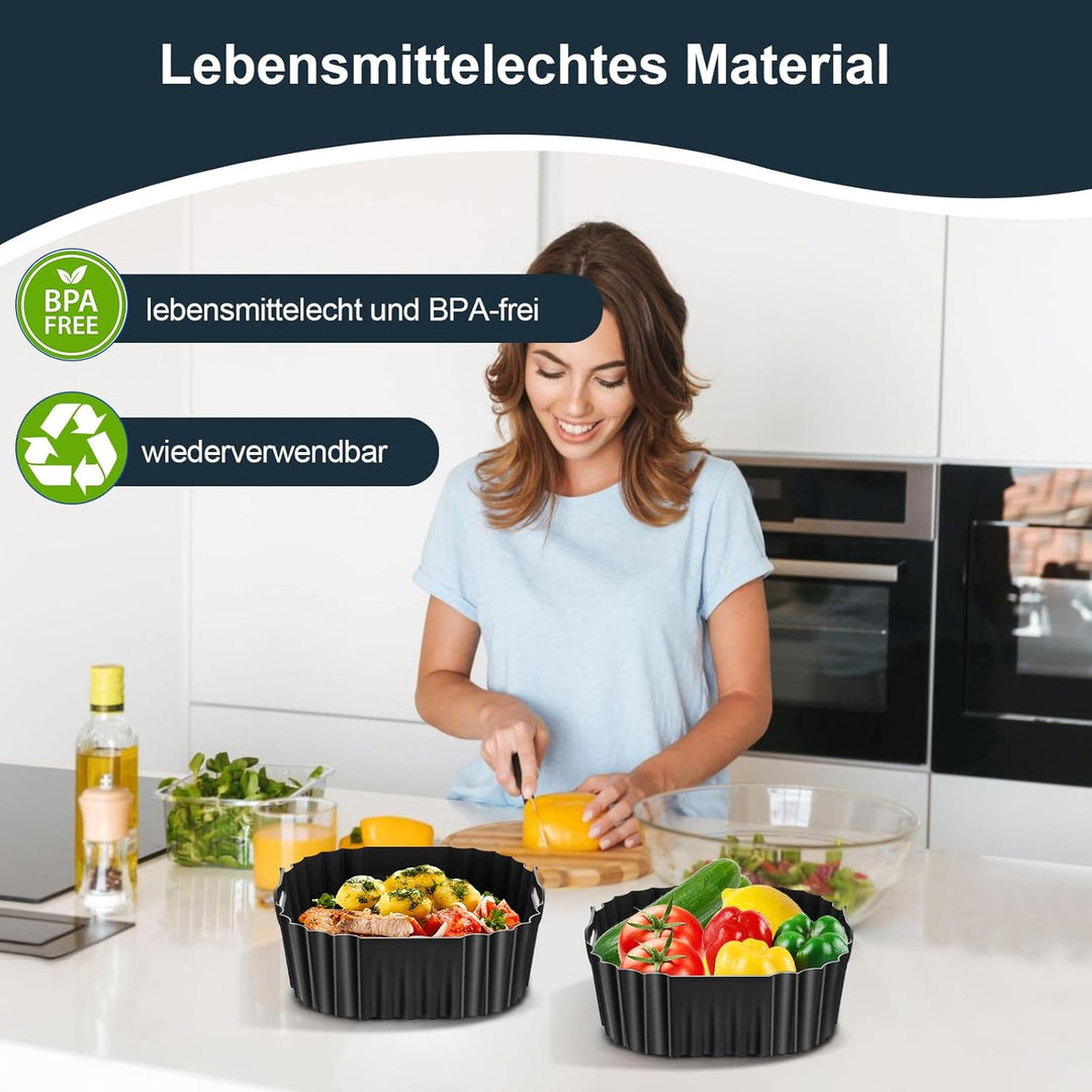 Silikonform Heissluftfritteuse für Philips Airfryer 2000 Series 4.2L, 2 Stück Silikoneinsatz für COS