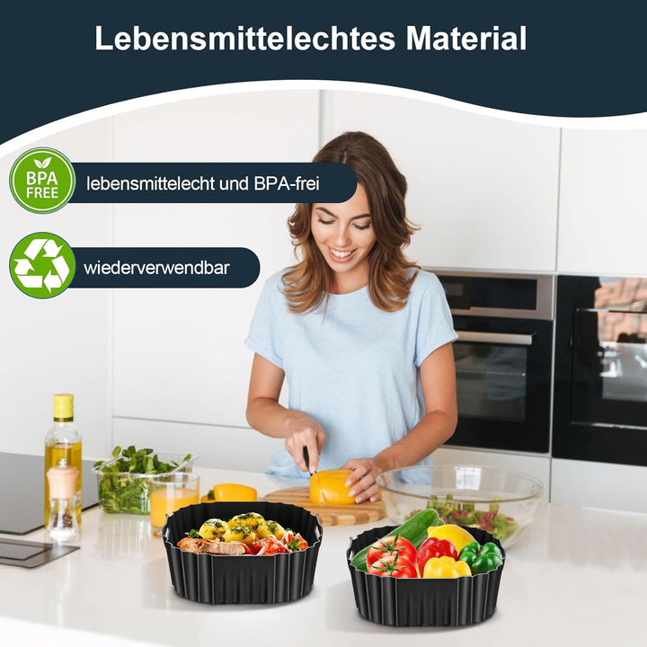 Silikonform Heissluftfritteuse für Philips Airfryer 2000 Series 4.2L, 2 Stück Silikoneinsatz für COS