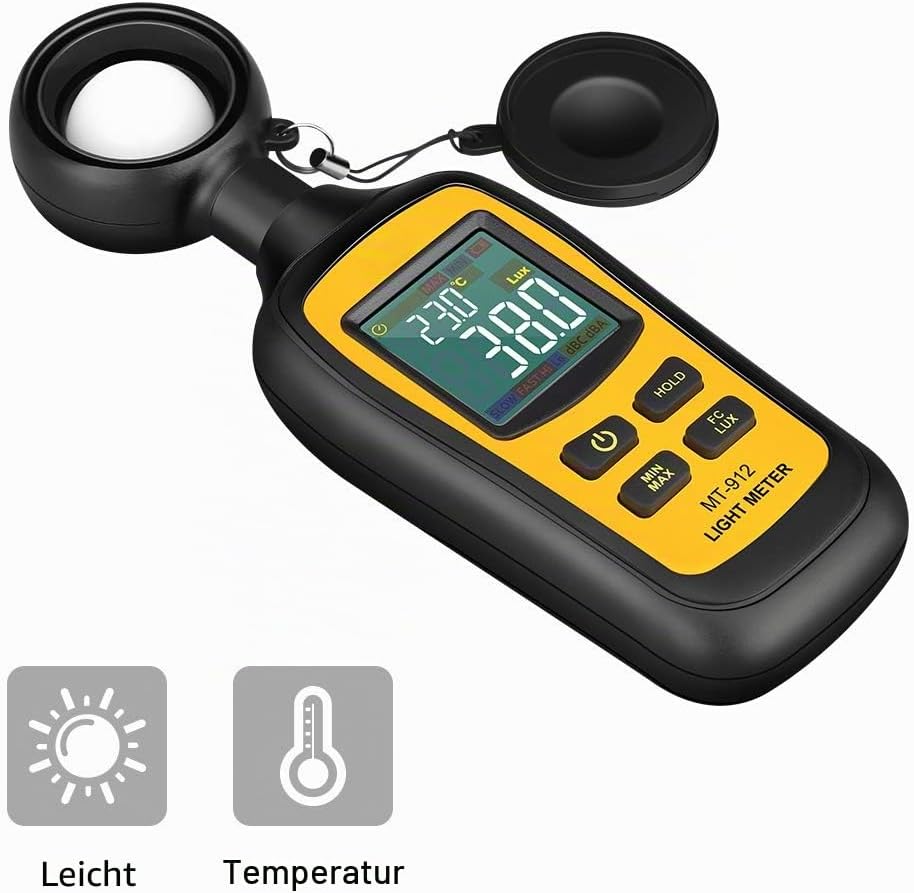 Digital Luxmeter Tragbare Photometer Belichtungsmesser Beleuchtungsstärke Lichtmesser mit Bereich bi