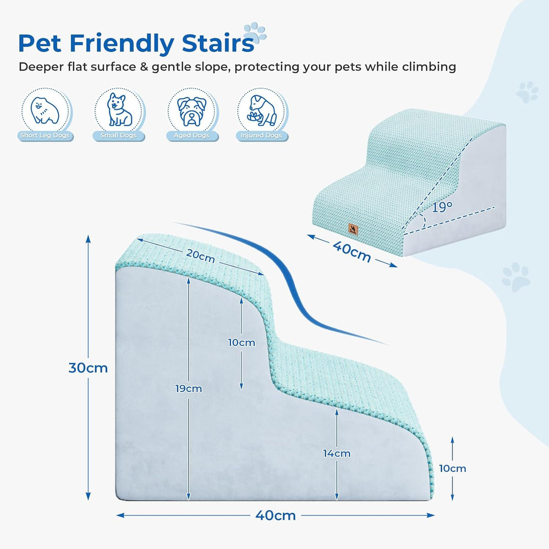Hundetreppe für kleine Hunde, 2 Stufen 30cm Hoch Haustiertreppe, Waschbar rutschfest, Katzentreppe f