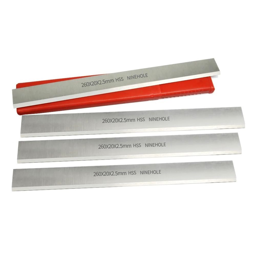 Ninehole 4 Stück HSS Hobelmesser 260mm, 260mm Hobelmesserblätter Passend Für rabot Lurem 260 und Kit