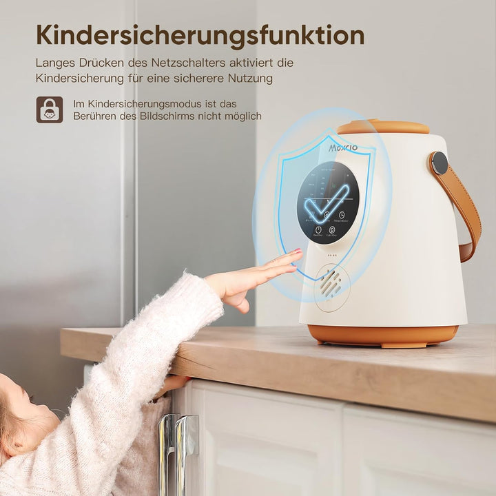 Maxcio 2,5L Luftbefeuchter Kinderzimmer, Cool Mist Humidifier mit 360°Drehbare Düse und Tragegriff,