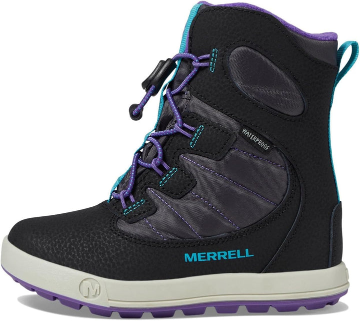 Merrell Unisex Kinder Snow Bank 4.0 WTRPF Schneestiefel 32 EU Black Purple Turq, 32 EU Black Purple