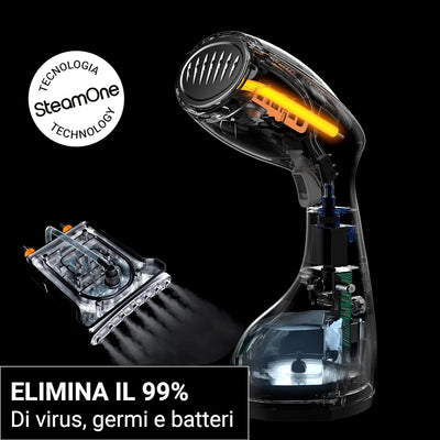 SteamOne - Tragbarer Steamer & Dampfglätter S Travel - Dampfbügler mit 1400W, 24g/min in 30s Einsatz