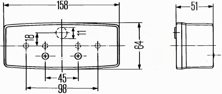 HELLA Rückleuchte - Glühlampe - 12V / 24V - Anbau/geschraubt - ECE - Lichtscheibenfarbe: rot/gelb/we