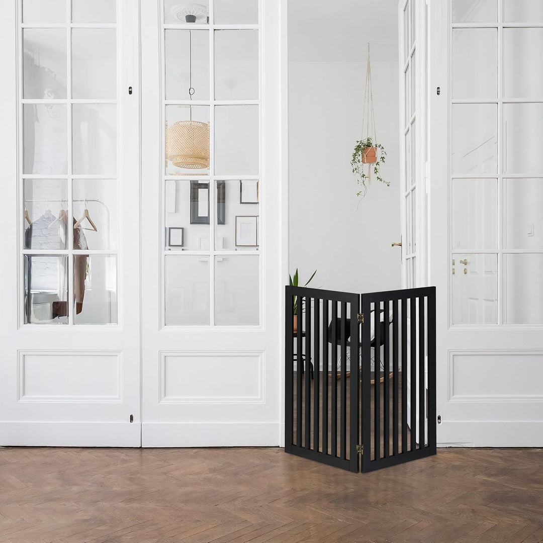 Relaxdays Hundeabsperrgitter, freistehendes Schutzgitter, HxB: 91,5 x 103 cm, MDF, zusammenklappbar,