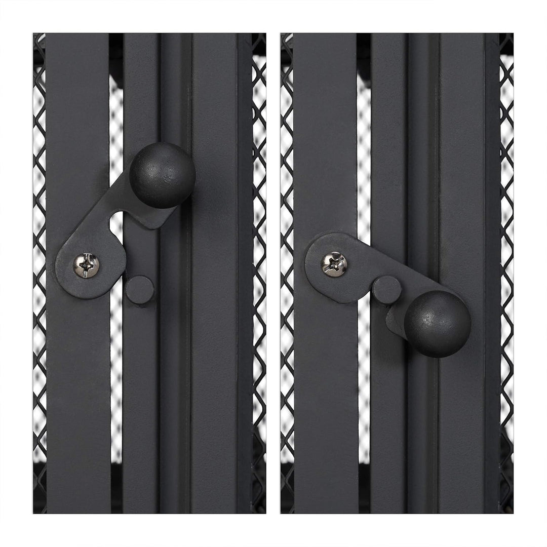 Relaxdays, schwarz Terrassenofen mit Grill, Feuerstelle mit Funkenschutz, Schürhaken, massiv, Stahl,