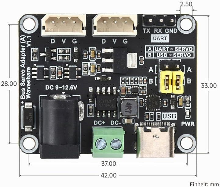Waveshare 2PCS Serial Bus Servo Driver Board, Integrates Servo Power Supply &amp; Control Circuit, Appli