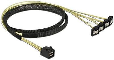 DeLock Kabel Mini SAS HD SFF-8643 > 4 x SATA 7 Pin gewinkelt 1 m