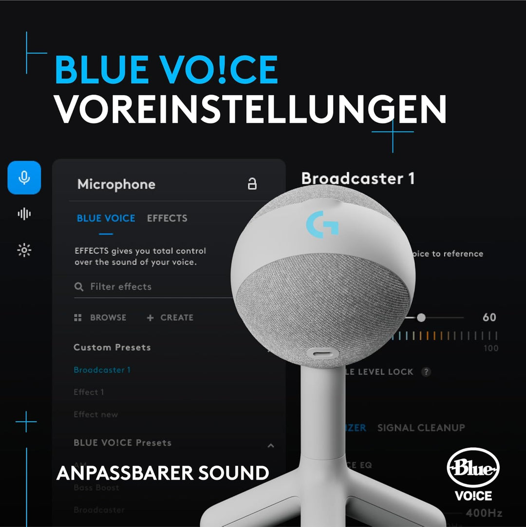 Logitech G Yeti Orb Gaming-Kondensatormikrofon mit RGB und LIGHTSYNC, USB-Mikrofon zum Streaming, Ni