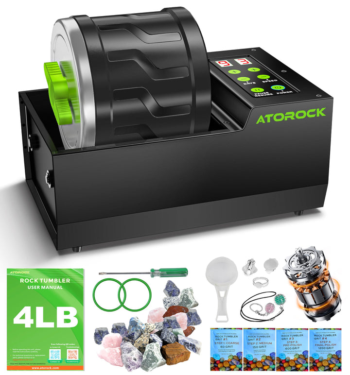 A1 Professional Rock Tumbler Kit, 1,8 kg extra grosses Fass mit modernem, bürstenlosem Motor, einste