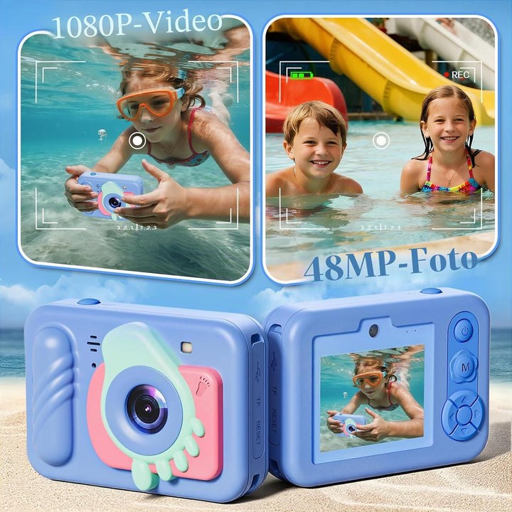 Upgrade Kinderkamera Sofortdruck für Jungen und Mädchen,1080P HD Dual-Linse Selfie Digitalkamera mit